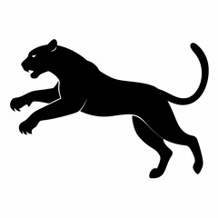 A Panther is jumping vector silhouette 