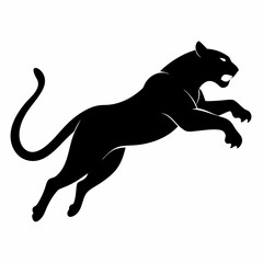 A Panther is jumping vector silhouette 