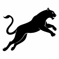 A Panther is jumping vector silhouette 