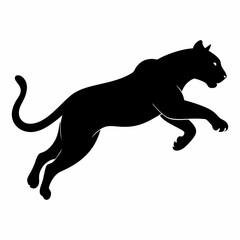 A Panther is jumping vector silhouette 