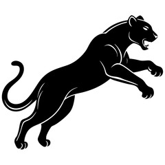 A Panther is jumping vector silhouette 