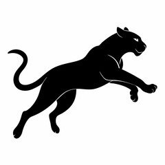 A Panther is jumping vector silhouette 