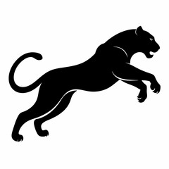 A Panther is jumping vector silhouette 