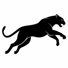A Panther is jumping vector silhouette 
