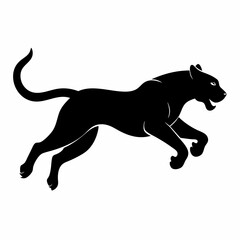A Panther is jumping vector silhouette 