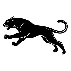 A Panther is jumping vector silhouette 