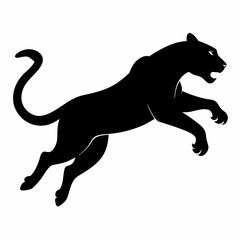 A Panther is jumping vector silhouette 