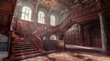 Obraz premium Magical Architecture. AI generated art illustration.
