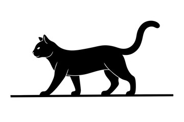 Cat walking on wall vector silhouette 