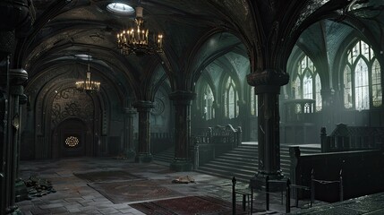 Magical Architecture. AI generated art illustration.