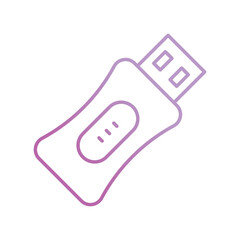 usb flash drive gradient icon with white background vector stock illustration