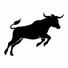 A Cow is jumping vector silhouette  