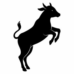 A Cow is jumping vector silhouette  