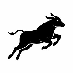 A Cow is jumping vector silhouette  