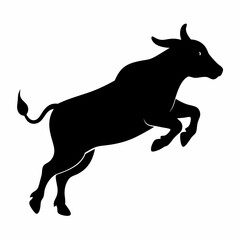 A Cow is jumping vector silhouette  