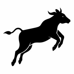 A Cow is jumping vector silhouette  