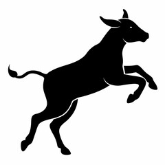 A Cow is jumping vector silhouette  