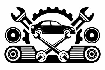 Naklejka premium Automotive repair tool icon vector silhouette