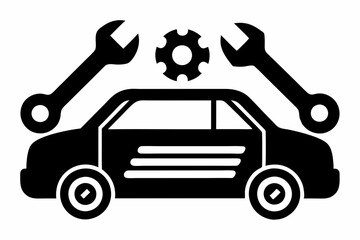 Automotive repair tool icon vector silhouette