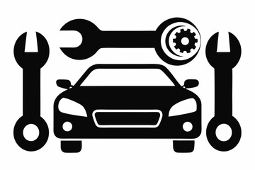 Automotive repair tool icon vector silhouette