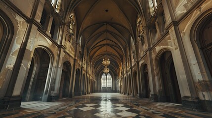 Fototapeta premium Magical Architecture. AI generated art illustration.