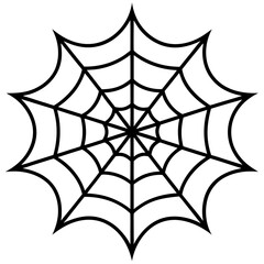 An intricate web spun by a spider vector silhouette 