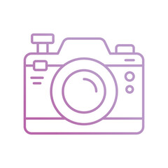 digital camera gradient icon with white background vector stock illustration