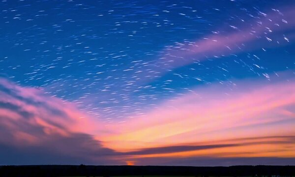 Sunrise sky timelapse, watch as the sky evolves from darkness to brilliance in a captivating time-lapse, where clouds race across the canvas of dawn, creating a stunning sunrise