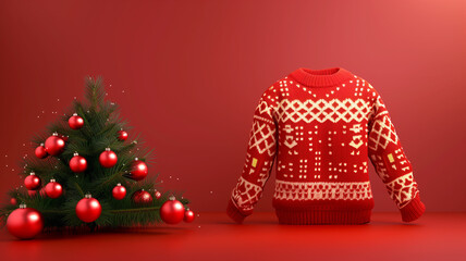 3D illustration of National Ugly Christmas Sweater Day