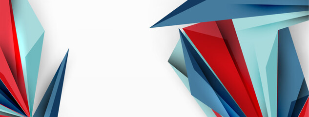 Minimal geometric abstract background. Low poly dynamic triangle design. Trendy techno business template for wallpaper, banner, background or landing