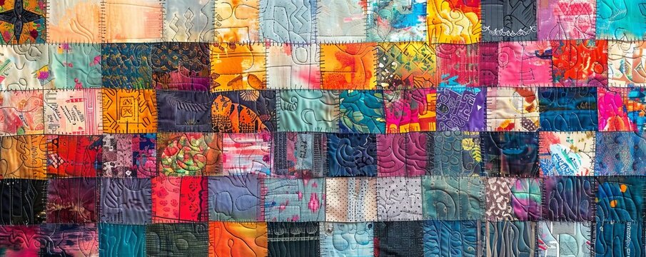 A patchwork quilt made up of scraps of fabric, each piece telling a story and adding to the overall beauty of the quilt.