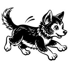  Playful Puppy Chasing Its Tail Vector Design and illustration