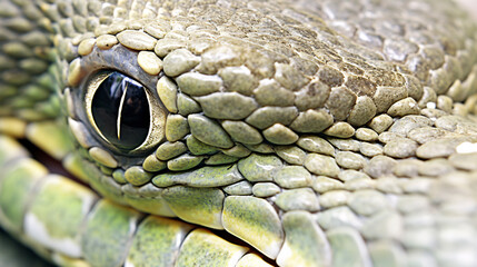Close-up of a snake's head, scales and eye.