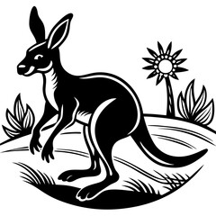 Playful Kangaroo Hopping Through the Outback (1) Vector Design and illustration