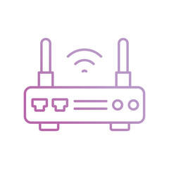 wireless router gradient icon with white background vector stock illustration