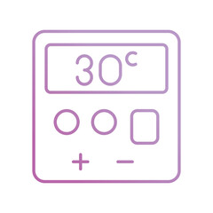 smart thermostat gradient icon with white background vector stock illustration