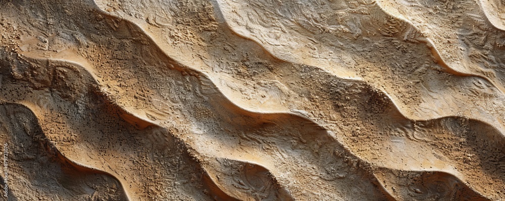 Poster sand texture with fine grains and subtle patterns, 4k hyperrealistic photo