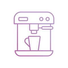 smart coffee maker gradient icon with white background vector stock illustration