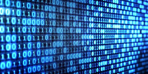 Naklejka premium Binary Code Matrix Abstract Digital Data, Digital Data, Code, Binary, Technology