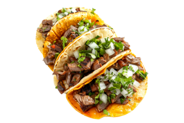 Delicious Mexican Carne Asada tacos filled with fresh ingredients like meat, onions, and cilantro.
