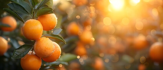 Fresh Oranges On The Tree. Illustration On The Theme Of Nature And Fruits, Health And Nutrition.  Generative AI