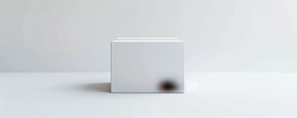 Isolated white cardboard box on white background mockup, 4K hyperrealistic photo