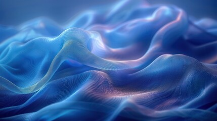 Fototapeta premium Abstract Blue Fabric Waves