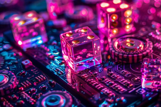 Vivid and Creative iGaming Platform with Purple, Pink, and Gold Tones