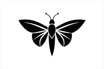 a minimalist firefly logo symbol icon silhouette black vector artwork illustration 