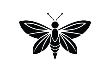 a minimalist firefly logo symbol icon silhouette black vector artwork illustration 