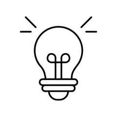 smart light bulb  line icon with white background vector stock illustration