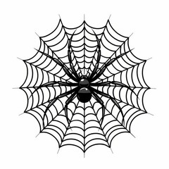 Obraz premium a spider web clipart, Halloween decor, detailed illustration, black and white