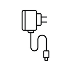 portable charger line icon with white background vector stock illustration