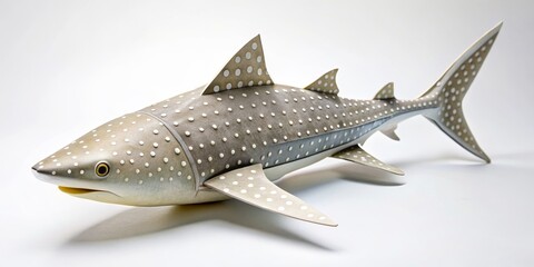 Naklejka premium Whale Shark - Papercraft, Detailed, White Background, Ocean, Animal, Marine Life, Crafts, DIY